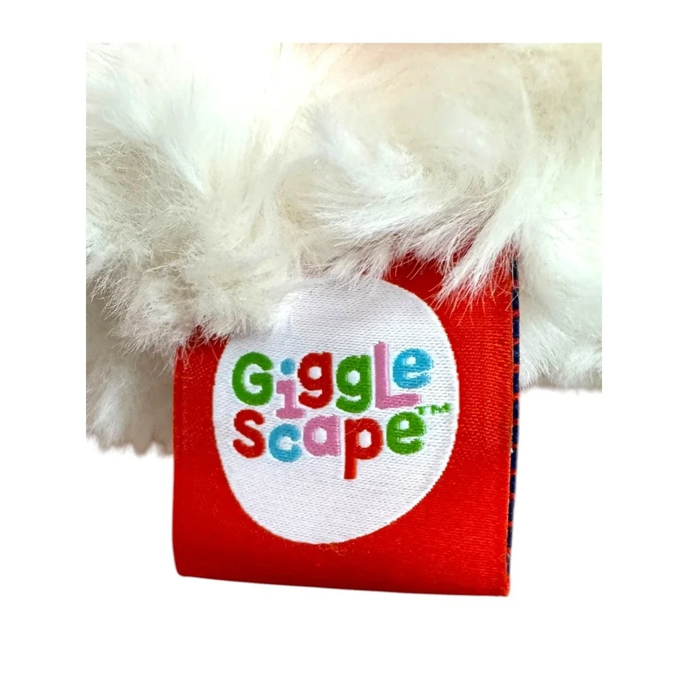 12 inch Giggle scape White Plush Teddy Bear Pink Strawberry Bandana Valentine